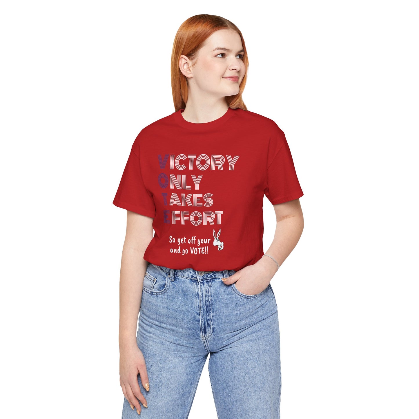 Red VOTE Design 2 Unisex Jersey Short Sleeve Tee